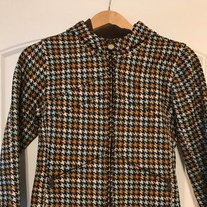 Burton Dogtooth Hoodie Front Zip Fleece